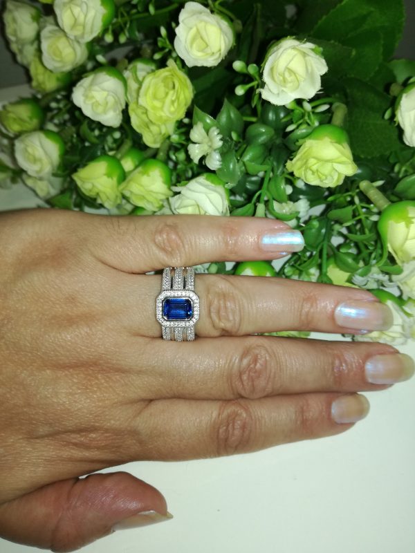 925 Sterling silver Ring RR916 Statement Blue