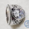 925 Sterling Silver Ring Super Statement Showstopper with cubic Zirconia detail OVAL  with a round stone detail on each side