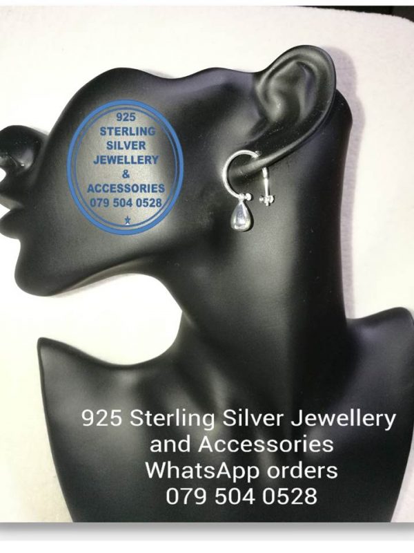 925 sterling Silver Earrings - Half Hoop Dangle Teardrop Charm Price per 1 pair of earrings Hoop  only 18mm diameter All prices excludes national nominal door-to-door delivery fee Although some earrings might be similar size price is determined on weight as well as manufacturer although all our products are manufactured from the best quality 925 Sterling Silver.