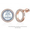 Rose Gold Circle Love Life Stud Earrings