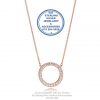 Modern Circle of Life & Love  Sterling Silver Necklace with fixed pendant Sterling Silver Rose Gold Plated