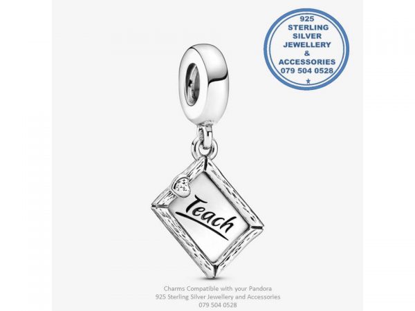 Loving Teacher I Love to Teach Dangle Sterling Silver Charm Compatible with your Pandora.
