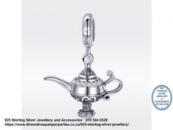 925 Sterling Silver Genie's Lamb Charm. Pandora Compatible 