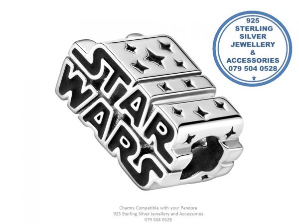 925 Sterling Silver Logo Words  Wars Pandora Compatible Charm 