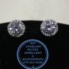 925 Sterling Silver Earring - Statement Sterling Silver Halo Round Cubic Stud  Earrings   - 1 pair  Prices Excludes National delivery to your door at a nominal fee.