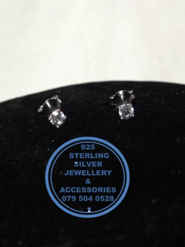 925 Sterling Silver Earring - Sterling Silver Cubic Stud  Earrings 3mm   - 1 pair  Prices Excludes National delivery to your door at a nominal fee.