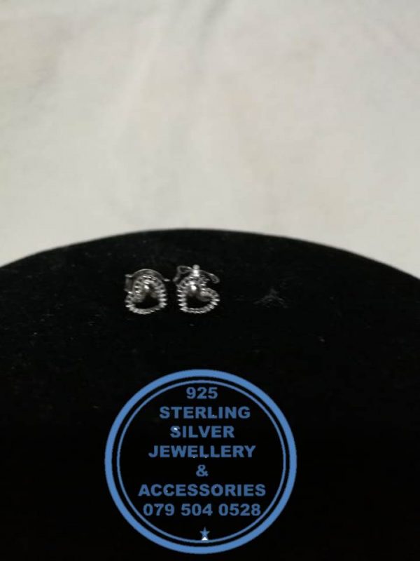 925 Sterling Silver Earring - Sterling Silver Heart Studs  - Earrings   - 1 pair  Prices Excludes National delivery to your door at a nominal fee.