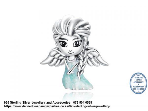925 Sterling Silver Princess Elsa Frozen  Charm. Pandora Compatible 