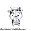 925 Sterling Silver Cute Milkshake Cow with Enamel detail Charm. Pandora Compatible