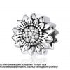 925 Sterling Silver Sunflower with Cubic Charm. Pandora Compatible 