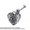 925 Sterling Silver Cutout Detail  Key to my Heart Love Charm. Pandora Compatible 