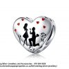 925 Sterling Silver Marry Me Proposal Love Enamel Detailed Heart Charm. Pandora Compatible