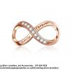 925 Sterling Silver Rose Gold Plated Large Family Forever Infinity Cz Cubic Detail Charm. Pandora Compatible