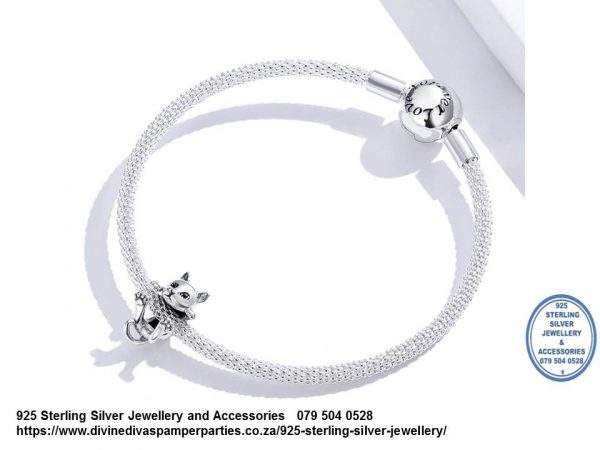925 Sterling Silver Cute Hanging Cate Charm. European Style Bracelet Compatible