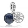 925 Sterling Silver Flower Fireworks Inspiration Dangle Charm. Pandora Compatible