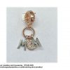 925 Sterling Silver Two Tone Mom Letters Detail Cz Dangle  3 Charm. Pandora Compatible 
