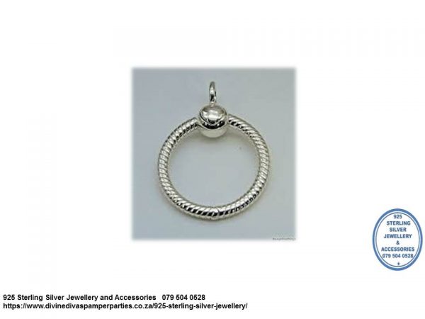 925 Sterling Silver Round Pendant That Can take charms - Medium