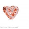 925 Sterling Silver Rose gold Plated Free Hand Heart with Cubic Detail. European Style Compatible.