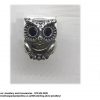 925 Sterling Silver Owl Charm Bead Cz. Pandora Compatible