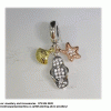 925 Sterling Silver Tripple Dangle Beach Fun Summer Flip flop Starfish Shell Charm Bead. Pandora Compatible