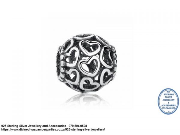 Cut Out Hearts barrel Bead Charm