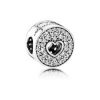 925 Sterling Silver Cubic CZ Detail Heart Anniversary Celebration Love Charm Bead. Pandora Compatible 