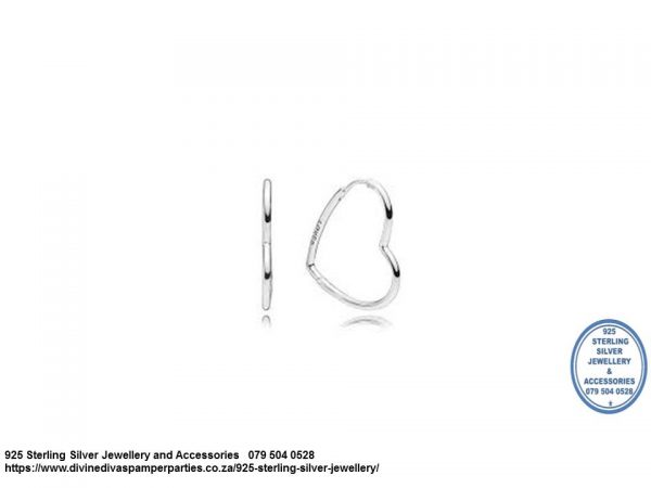 925 Sterling Silver Heart Hoops that can take Small Earring Charms.