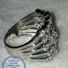 925 Sterling Silver Ring with 5 bands as 1 with multiple tube set cubics per row. Bold Statement. Stunner