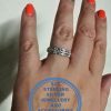 925 Sterling Silver Ring with 3 bands on top as 1 ring with cubic detail. Stunner