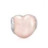 925 Sterling Silver Glitter Pink Enamel Heart Charm. Pandora Compatible.