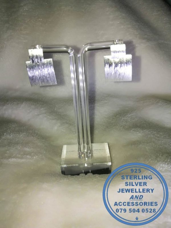 925 Sterling Silver Showstopper Double Sqaure Stud Earrings