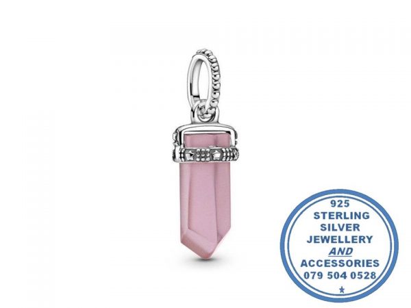 925 Sterling Silver Pink Amulet Pandora Compatible Dangle Charm