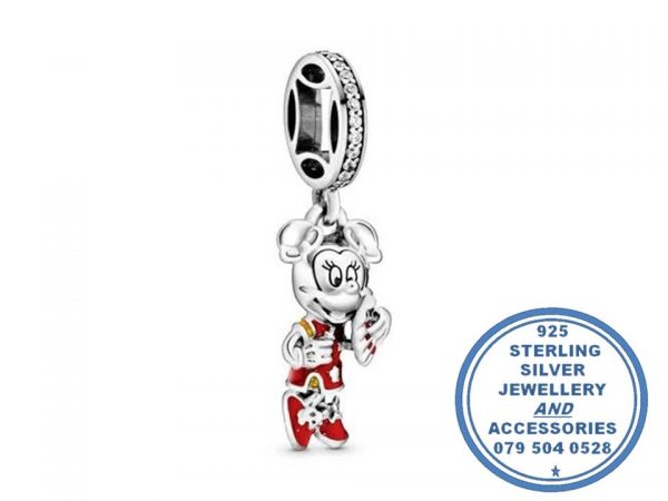 925 Sterling Silver MINNIE MOUSE Pandora Compatible Dangle Charm
