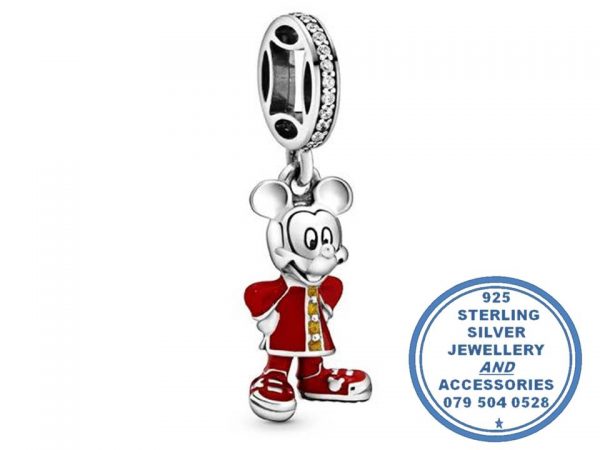 925 Sterling Silver MICKEY MOUSE Pandora Compatible Dangle Charm