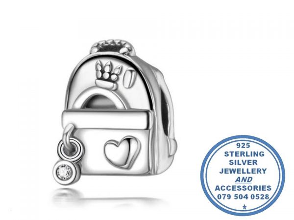 925 Sterling Silver Backpack Pandora Compatible Bead Charm