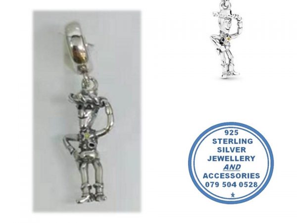 "925 Sterling Silver Dangle Toystory Woodie Charm. Pandora Compatible"