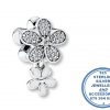925 Sterling Silver Large Daisy Bead Charm with Dangle Daisy. Pandora Compatible