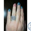925 Sterling Silver Ring with cubics set in multiple roundings. Showstopper statement Ring.