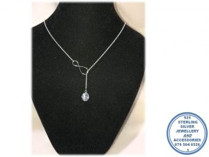 "925 Sterling Silver Infinity Cubic Necklace "