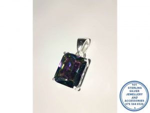 "925 Sterling Silver Mystic Topaz 9 x 11mm Pendant Only. Excludes Chain"