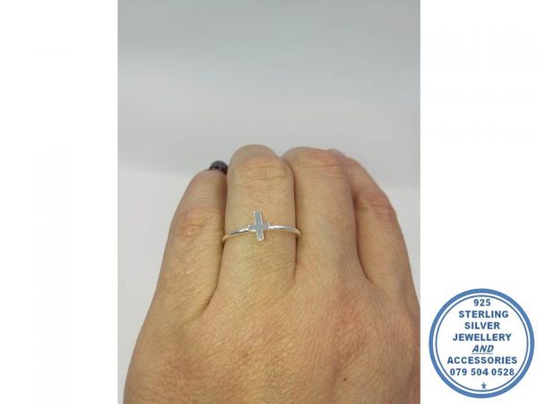 925 Sterling Silver Stack Ring with Faith Cross