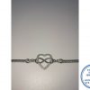 925 Sterling Silver Infinity Heart Popcorn Chain Bracelet