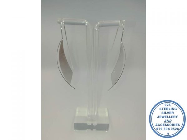 925 Sterling Silver Designers Trendy Modern Assymetrical hook in Earring SILVER Silver XL
