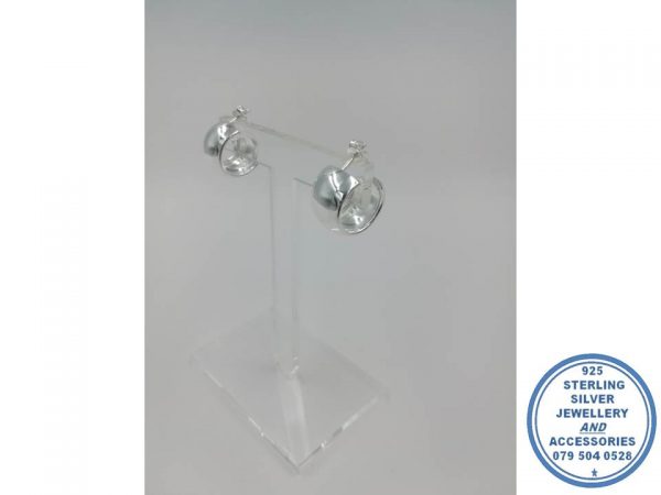 925 Sterling Silver Medium Hoops Elegant Showstopper Studs