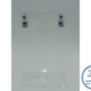 925 Sterling Silver Royal Blue Cubic Round And Rectangular Halo Earring Dangle Stud