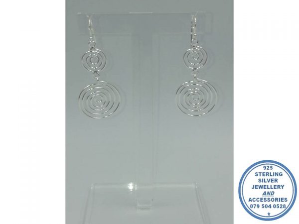 925 Sterling Silver Double Dangle Twirls hook in Earring