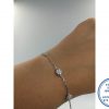 925 Sterling Silver Cubic Flower Charm Bracelet 19cm