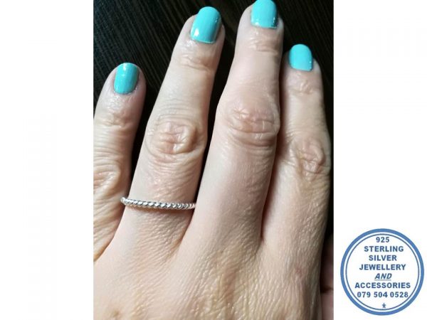 925 Sterling Silver Heavy Thick Rope Stack Ring Wedding Band