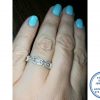 925 Sterling Silver 3 Rectangular Chain Link Cubic Ring Wedding Band Stack Ring