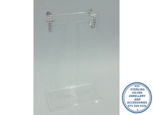 925 Sterling Silver Cubic Curling Cross Stud Hoop Earrings. Showstopper. Must Have Trendy Sophisticated